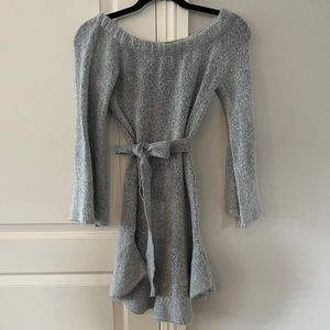 Vici Dolls ….. off the shoulder sweater dress in heather gray size small